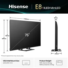 Hisense 75E8Q 75 Zoll ULED MiniLED 4K Smart TV