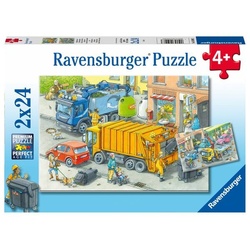 Puzzle Ravensburger Müllabfuhr und Abschleppwagen 2 X 24 Teile