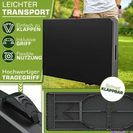 tillvex Campingtisch 180x75cm Klappbar Schwarz