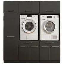 laundreezy Waschmaschinenschrank 185 x 200 x 67,5 cm Grau Metall