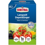 SUBSTRAL Langzeit Depotdünger Obst & Gemüse, für Tomate, Zucchini, Paprika, Peperoni, Obst, Beeren, uvm, 750 g
