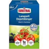 SUBSTRAL Langzeit Depotdünger Obst & Gemüse, für Tomate, Zucchini, Paprika, Peperoni, Obst, Beeren, uvm, 750 g