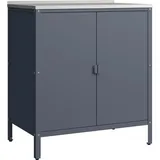 casa.pro - Outdoor Schrank Bolognano 92x80x50 cm Dunkelgrau, matt