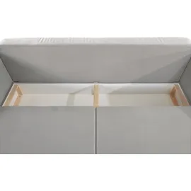 INOSIGN Schlafsofa »Asra« incl. Bettfunktion und Bettkasten, Seitentasche im Armteil, Federkern grau