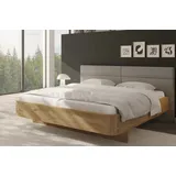 Home Affaire Massivholzbett HOME AFFAIRE "Latillé in Schwebeoptik", braun (wildeiche), B:215cm H:98cm L:210cm, Betten, Massivholzbett, gepolstertes Kopfteil, wahlweise in Kernbuche o. Wildeiche und in 3 Größen erhältlich, Lieferung ohne Matratze