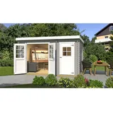 Weka Gartenhaus 254 3,90 x 2,44 m Hellgrau