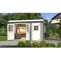 Weka Gartenhaus 254 3,90 x 2,44 m Hellgrau