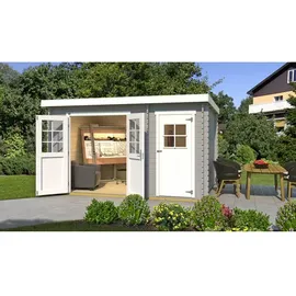 Weka Gartenhaus 254 3,90 x 2,44 m Hellgrau
