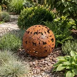 kapaga - Gartenkugeln Rost - Kugeln für Außen - Deko Garten Vintage - Rost Deko Garten für Kerzen - Kugeln für Draußen - Kugel Außen - (Klee, 27 cm)