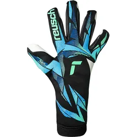 Reusch Torwarthandschuhe Attrakt RE:GRIP Strapless Schwarz/Hellblau 7,5