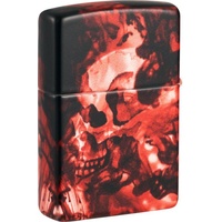 Zippo Benzinfeuerzeug "Spooky Skulls" in rot color 540°