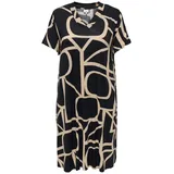 ONLY CARMAKOMA Shirtkleid »CARFYRLA LIFE S/S V-NCK BLK AOP DRE NOOS«, Gr. XL (54) - N-Gr, Black AOP:MARITIME GREAT LOGO, , 44469664-XL N-Gr