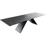 DeLife Esstisch Edge 300x100cm Keramik Laminam®Nero Greco Anthrazit V-Mittelfuß Schwarz