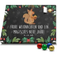 Mr. & Mrs. Panda Schoko Adventskalender Eichhörnchen Weihnachten - Schwarz - Geschenk, Weihnachtsmotiv, Schokoladen Adventskalender, Weihnachtsdek... - Schwarz