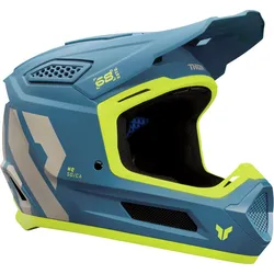 Thor Fleet Forge, Motocrosshelm - Matt Blau/Grau/Neon-Gelb - L