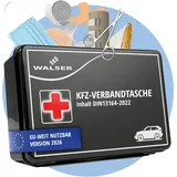Walser Erste Hilfe Set Auto 2026, Verbandskasten Auto Auszeichnung Sehr Gut*, KFZ Verbandskasten 2026 europaweit nutzbar Erste Hilfe Kasten, KFZ Verbandstasche, Erste-Hilfe-Set Verbandkasten DIN 13164