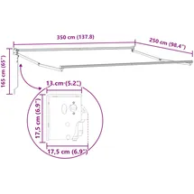 vidaXL Markise 350 x 250 cm mehrfarbig