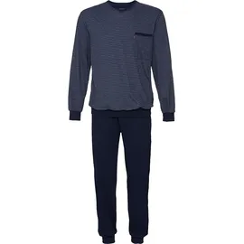 Ammann Schlafanzug, Brusttasche, V-Ausschnitt, für Herren, 523 BLAU, 106
