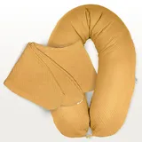 sei Design Stillkissenbezug 100% Baumwolle passend für Stillkissen XXL, Bezug für Schwangerschaftskissen, Seitenschläferkissen 190 x 30 cm, mit Reißverschluss, waschbar und Schadstoffgeprüft