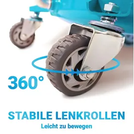 BITUXX Mobiler 80L Ölauffangwagen Ölablassgerät Altölauffang Ölwechsel Druckluft Entleerung 38,5cm Trichter