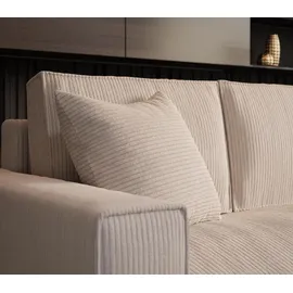 beautysofa Ecksofa Parys L-form Polsterecke mit Cord-Bezug mit Schlaffunktion und Bettkasten 290 cm Sofa l-förmig, Farbe: Marineblau, Poso 05 - Blau