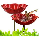 Generisch Gartenstecker aus Metall, Bienentränke Blume Für Den Garten, Metall Blumen Gartenstecker Vogeltränke, Insektentränke Für Bienens Schmetterlingstränke (2 Stück)