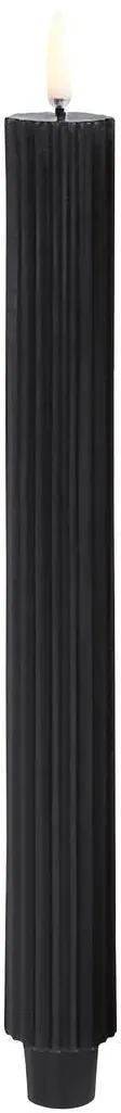 Uyuni LED Tafelkerze grooved 25cm black 2 Stück