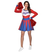 amscan Blau/Rot Cheerleader-Kostüm für Erwachsene Damen