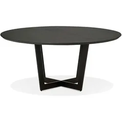 Kadima Design Runder Esstisch Schwarz  140cm Durchmesser  Mdf-Platte  Metallgestell  Eleganter Kontrast