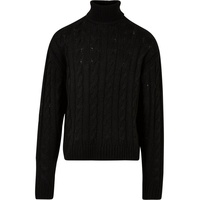 URBAN CLASSICS Boxy Roll Neck Sweater in Schwarz, Größe M