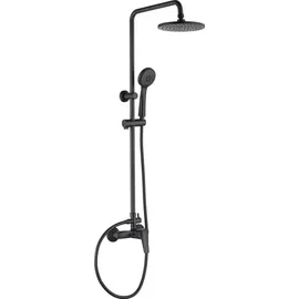 Deante Boro Duschsystem mit Armatur Schwarz 3 Strahlarten