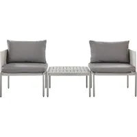 Beliani Lounge-Set 3-tlg. Grau