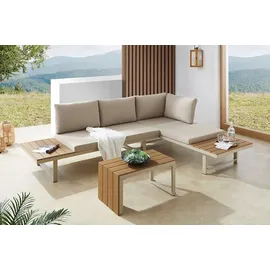 Riess-Ambiente Wetterfestes Gartenmöbel Set IBIZA MODULAR LOUNGE 250cm champagner greige Aluminium