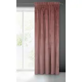 Eurofirany Villa Vorhang Samt Velvet Weich Kräuselband-1 STK. Edel Gardine Dick 290 g/m2 Elegant Glatt Einfarbig Flauschig Modern Klassisch Wohnzimmer Schlafzimmer Lounge, Dunkelrosa, 140x270cm