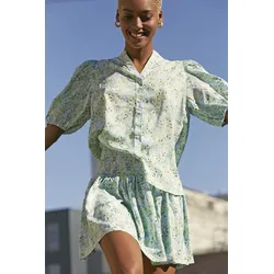 Varia Bluse - blaue/grüne Blume - Sisters Point
