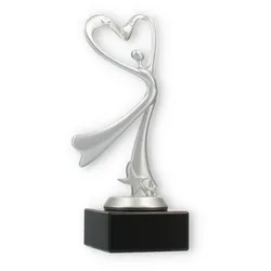 Pokal Kunststofffigur Modern Dance silbermetallic auf schwarzem Marmorsockel 18,5cm
