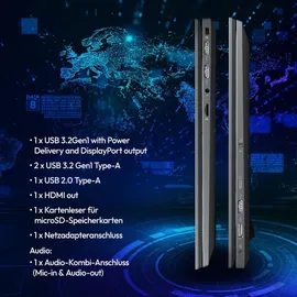 Medion Avantum 15 E1 15,6" Ryzen 5 7430U 16 GB RAM 1 TB SSD Radeon Graphics Win11 Home Grau