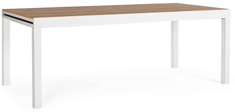 Gartentisch Elias ausziehbar, modernes Polywood-Design, weiß natur, für 8–10 Personen