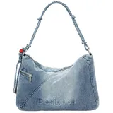 DESIGUAL Half Logo Leiria 2.0 Schultertasche Baumwolle/Synthetik Denim Raw