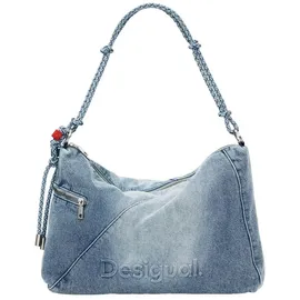 DESIGUAL Half Logo Leiria 2.0 Schultertasche Baumwolle/Synthetik Denim Raw