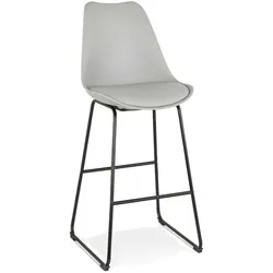 Küchenhocker Kunstleder-Sitz, Kunststoff-Lehne, MetallGestell | Modern Ergonomisch | Grau | Hocker | Kadima Design