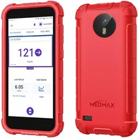 MEDMAX Silicone Hülle für Omnipod 5, Hülle mit Aussparung für die Kamera, Leicht stoßfeste Anti-Rutsch Silikon Schutzhülle Cover mit erhabener Abschrägung Omnipod 5 Gerät, Rot