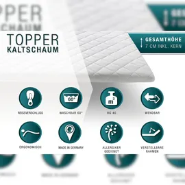 KAWOLA Topper SOLO Kaltschaum 180 x 200 cm weiß