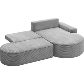 kaiser möbel Ecksofa Modena Pro mit Schlaffunktion und Bettkasten stoff Poso - SILBER RECHTS - Silber