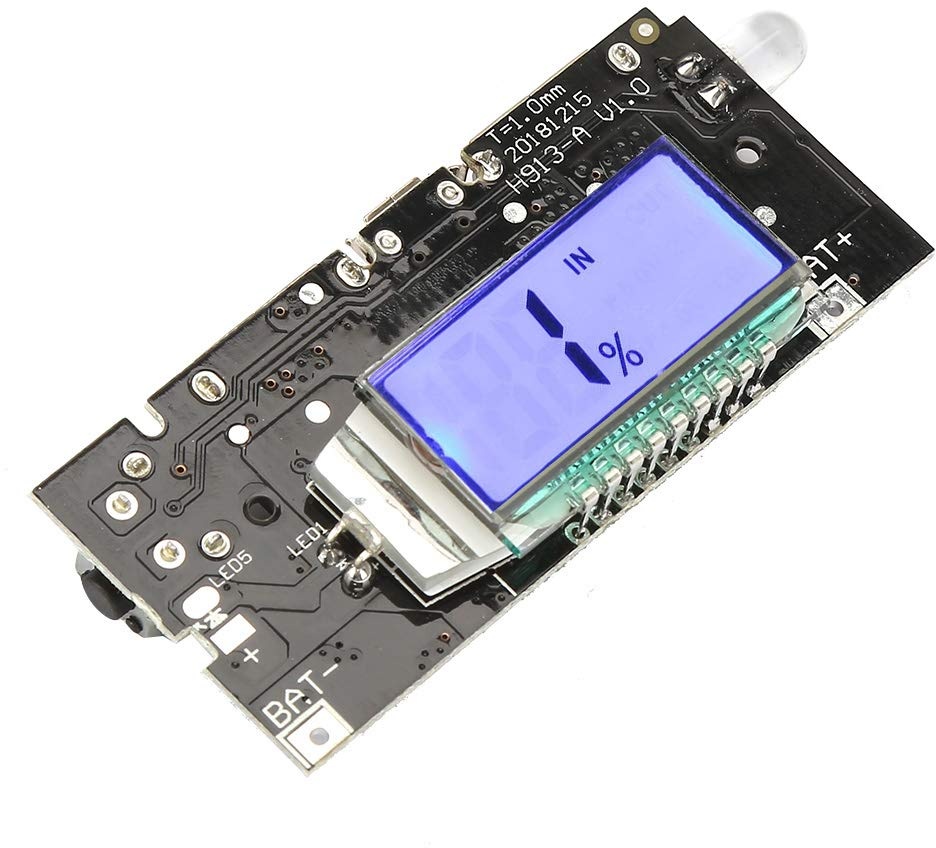 1A 2.1A Power Bank Board Doppelter USB-Überlastschutz Überladungsschutz Überentladungsschutz LCD-Display DIY-Modul für 18650 Batery Charger
