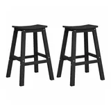 vidaXL Barhocker 2er Set Schwarz HDPE