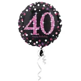 Anagram Folienballon Happy Birthday Durchmesser 43 cm pink/schwarz
