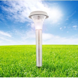 Globo LED Solarleuchte GLOBO Solarleuchte Garten Edelstahl Solarlampe Außen Außenleuchte