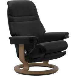 Stressless Sunrise | Power Sessel M Batick Schwarz Eichefarben