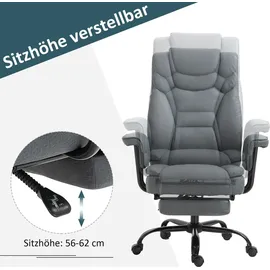 Vinsetto Chefsessel Kunstleder Grau